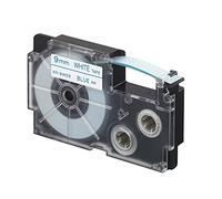 CASIO XR-9WEB1 Beschriftungsband 9 mm für Labelprinter, Weiß auf Blau