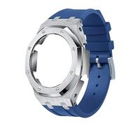 Casioak Boîtier en acier MOD Kit pour amortisseur G-Shock GA2100 GA2110 Argenté (Bleu Argent)