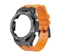 Casioak Boîtier en acier MOD Kit pour amortisseur G-Shock GA2100 GA2110 Argenté (Noir Orange)