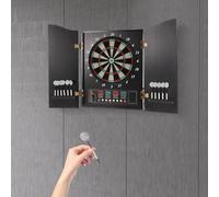 Caskunbsy Cibles de fléchettes électroniques - Kit décoratif - Jusqu'à 16 joueurs - Convient aussi bien pour les débutants que pour les professionnels - Noir