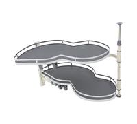 Caskunbsy Karrousel - Armoire d'angle extensible - 2 niveaux réglables en hauteur (60 à 75 cm) - Pour armoires de cuisine - Charge maximale : 15 kg par niveau - Sortie à gauche