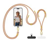 caslord Cordon Telephone Portable, avec 2 Patchs universels et 2 Cordon Téléphone Portable,Collier Compatibles avec Tous Les Smartphones-Ciel