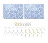 CASNO Moule en silicone en forme de cœur pour boucles d'oreilles, boucles d'oreilles et porte-clés en résine époxy