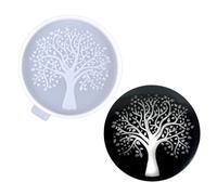 CASNO Moules en silicone, arbre de vie, moule en résine époxy pour dessous de verre utilisé pour fabriquer des pièces d'agate artificielle