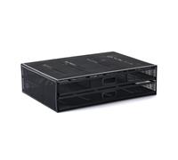 CASNO Organiseur de bureau multifonctionnel avec 2 tiroirs de rangement en maille métallique pour écran d'ordinateur, accessoire d'imprimante, organiseurs de bureau en maille métallique, support de
