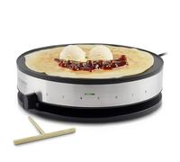 Caso 2930 cm 1300 Design Crêpes maker avec surface de cuisson Extra Large, diamètre 33 cm, 1300 W, Noir, Argent