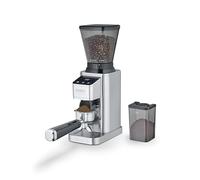 CASO BaristaChef Inox - moulin à café électrique, broyeur conique en acier inoxydable durable, avec support pour porte-filtre