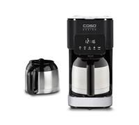 CASO Cafetière goutte à goutte Coffee Taste & Style - Capacité 1,2 l pour 10 tasses, 800 W, réservoir avec fenêtre, acier inoxydable, bec anti-goutte, écran LCD, comprend deux pichets à café