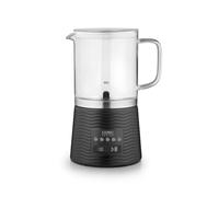 CASO CappuLatte Mousseur à lait électrique, mousse de lait crémeuse, mousseur à lait chaud et froid, cacao, chocolat chaud, récipient en verre amovible, passe au lave-vaisselle, 5 fonctions