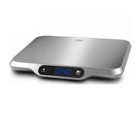 Caso L15 Balance de Cuisine Design avec Surface de pesée Extra Large (30 x 22 cm) en Acier Inoxydable brossé, échelle pour Charge Max. 15 kg, numérique, Grand écran, Fonction Maintien (Hold)