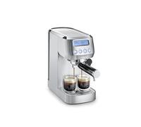 Caso EspressoGourmet Crema -Machine à Expresso Compacte, 1350W, Pompe ULKA de 20 bars, Compatible Dosettes ESE, Mousseur de Lait Manuel, Plaque chauffe-tasses intégrée - Argent