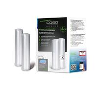 CASO Lot de 2 rouleaux de film de mise sous vide professionnel 6 étoiles 20 x 600 cm pour toutes les machines à emballer sous vide, solides et indéchirables, environ 150 microns, sacs sous vide, sans
