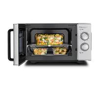 CASO MG 25 Ecostyle Ceramic - Micro-ondes 2-en-1 sans plateau tournant avec gril 1000 W, capacité 25 L, minuterie jusqu’à 30 min, grand format, coloris argent