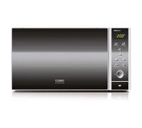 CASO | Micro-ondes 3 en 1 MCG25 Chef avec grill et air chaud 1950 W | fonction four jusqu'à 200 °C, plateau tournant Ø 27 cm, 25 L, design en acier inoxydable miroir