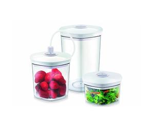 Caso Set de récipients pour machine sous vide, 3 récipients sous vide, adaptés à toutes les machines sous vide, sans BPA