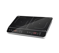 CASO Touch 3500 Plaque de cuisson à induction double mobile, Interrupteur de sécurité, 60-240°C, 6 niveaux, Minuterie 180 min, Casseroles jusqu'à 26 cm, 3500 Watt, Vitrocéramique