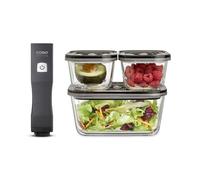 Caso Emballeuse sous vide Vacu OneTouch Eco-Set – 3 récipients verre, 10 poches zip, rechargeable
