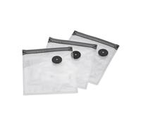 CASO Vacu SousVide Lot de 20 sacs à fermeture éclair de 20 x 23 cm pour emballage sous vide Caso (main) sans BPA avec 150 µm - Extra résistants aux déchirures et réutilisables - Avec adaptateur de