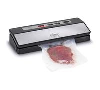 CASO 1522 VR 390 Advanced Machine à emballer sous vide, jusqu'à 75 opérations de mise sous vide non stop, force de vide réglable, chambre à vide amovible, façade en acier inoxydable, avec 10 sacs en