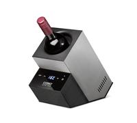 CASO WineCase Deluxe Inox Refroidisseur de vin pour une bouteille avec batterie, plage de température de 5 à 18 °C, pour bouteilles jusqu'à 9 cm de diamètre, contrôle tactile, boîtier en acier