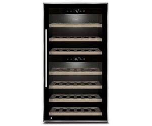 Caso WineComfort 66 black - Réfrigérateur à vin pour 66 bouteilles - 2 zones réglables à 5-20 °C - Tactile, éclairage LED - Verre filtre UV - Noir