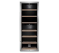 Caso WinePremium 126 Cave à vin intelligente pour 126 bouteilles, 2 zones pour 5-20 °C, éclairage LED, avec Wi-Fi et WiFi, en acier inoxydable, édition BEEF!