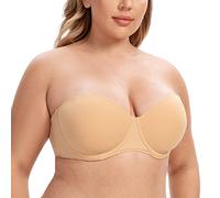 CASOLACE Soutien-Gorge Bandeau sans Bretelles à Armatures pour Femme Baiser de Soleil 95C