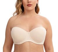 CASOLACE Soutien-Gorge Bandeau sans Bretelles à Armatures pour Femme Dollar de Sable 85C