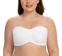 CASOLACE Soutien-Gorge sans Bretelles Non Rembourré Bandeau à Armatures Blanc 105F