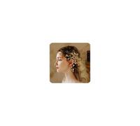 CASOLVX Boucles d'oreilles à clip en forme d'os d'elfe en forme de feuille de fée non percées faites à la main en cristal pour oreille gauche, standard, Métal, Strass