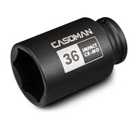CASOMAN 1/2" Drive x 36 mm Deep 6 PT Impact Socket, CR-MO, 1/2-inch Drive 6 Point Axle Nut Socket for Easy Removal of Axle Shaft Nuts (36MM)…