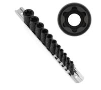 CASOMAN 11 PC Female E-TORX Star Socket Set with Rail, Female External Star Socket Set, E4 - E20 Torque Socket Set