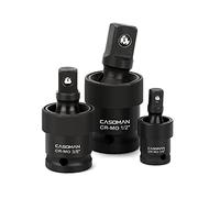 CASOMAN 3-Piece Impact Universal Joint Set - 1/4", 3/8" and 1/2" Drive, CR-MO, Impact Grade, U-Joint Sockets Swivel