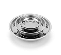 CASOMAN 3-Piece Round Magnetic Trays Set, 3" 4" 6", Stainless Steel Magnetic Parts Tray Set, Magnetic Tray Holder, For Socket Screw, Nuts, Bolts, Metal Parts, Strong and Durable.