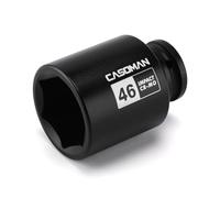 CASOMAN Douille à choc profonde de 3/4" - 46 mm, douille à choc Jumbo - métrique, 6 points, CR-MO, finition phosphate noir