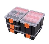 CASOMAN Hardware & Parts Organizers, 4 Piece Set Toolbox, Compartment Small Parts Organizer, Versatile and Durable Storage Tool Box