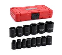 CASOMAN Jeu de 14 douilles à choc peu profondes 1/2", 6 points, SAE, 3/8" à 1-1/4"