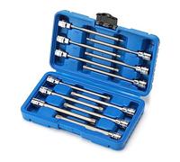 CASOMAN Lot de 12 douilles Torx extra longues 3/8", T10 à T60, longueur : 150 mm, acier CR-V et S2