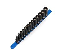 CASOMAN Lot de 13 douilles à choc magnétiques 3/8", profondes, 6 points, métriques, 7 mm à 19 mm, CR-MO