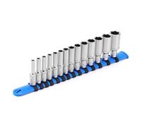 CASOMAN Lot de 14 douilles profondes métriques 1/4", 6 points, douille longue, 4-15 mm, CR-V