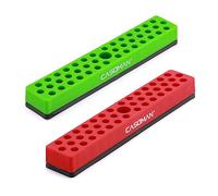 CASOMAN Lot de 2 organiseurs d'embouts hexagonaux de 6,35 mm avec base magnétique - Rouge et vert, organiseur d'embouts à 86 trous avec base magnétique solide, organiseur magnétique pour vos
