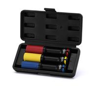 CASOMAN Lot de 3 douilles murales fines 1/2" Dr - Extra longues - 150 mm - Pour extracteur de rainure de roue, 6 points, CR-MO, 17 mm, 19 mm, 21 mm