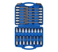 CASOMAN Lot de 30 douilles hexagonales pour clé Allen 1/2", H5-H19, CR-V, lot de 30 embouts hexagonaux extra longs, ensemble de douilles hexagonales internes extra longues