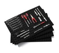 CASOMAN Lot de 4 doublures professionnelles pour boîte à outils, tapis de piège universel, inserts en mousse antidérapants, faciles à couper, noir, 60 x 40 cm