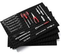 CASOMAN Lot de 4 doublures professionnelles pour boîte à outils, tapis de piège universel, inserts en mousse antidérapants, faciles à couper, noir, 60 x 40 cm