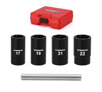 CASOMAN Lot de 5 douilles de 1,27 cm, outil d'extraction d'écrous de roue, outils métriques et extracteurs d'écrous de roue