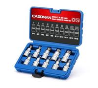 CASOMAN XZN Lot de 10 douilles à dents multiples 1/2" M4, M5, M6, M8, M9, M10, M12, M14, M16, M18
