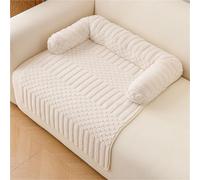 CASOME Couverture Canapé pour Chien Et Chat, Tapis Doux Imperméable Antidérapant pour Animaux, Protection Sofa Moelleuse avec Bord Coussin pour Lit Voiture(White,80 * 60cm)