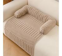 CASOME Couverture Canapé pour Chien Et Chat, Tapis Doux Imperméable Antidérapant pour Animaux, Protection Sofa Moelleuse avec Bord Coussin pour Lit Voiture(Brown,80 * 90cm)