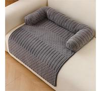 CASOME Housse De Canapé pour Animaux (Chats Et Chiens) - Tapis De Couchage Imperméable Et Antidérapant avec Traversin - Protection De Mobilier en Peluche Douce pour Canapé(Light Gray,80 * 90cm)